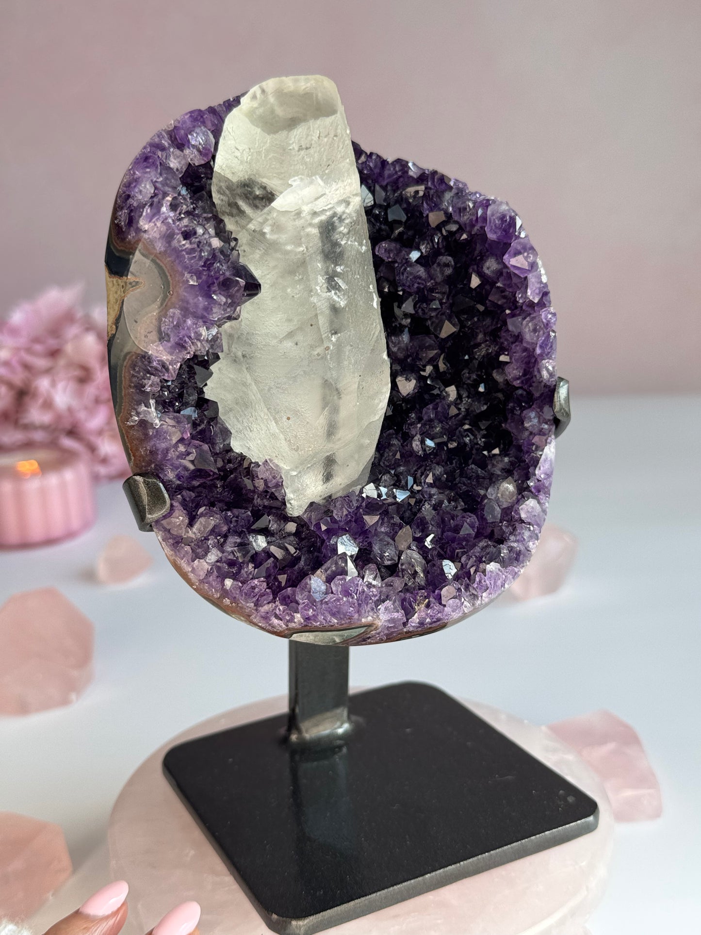 Beautiful Uruguay Amethyst Featuring Natural White Calcite | 4.17lb