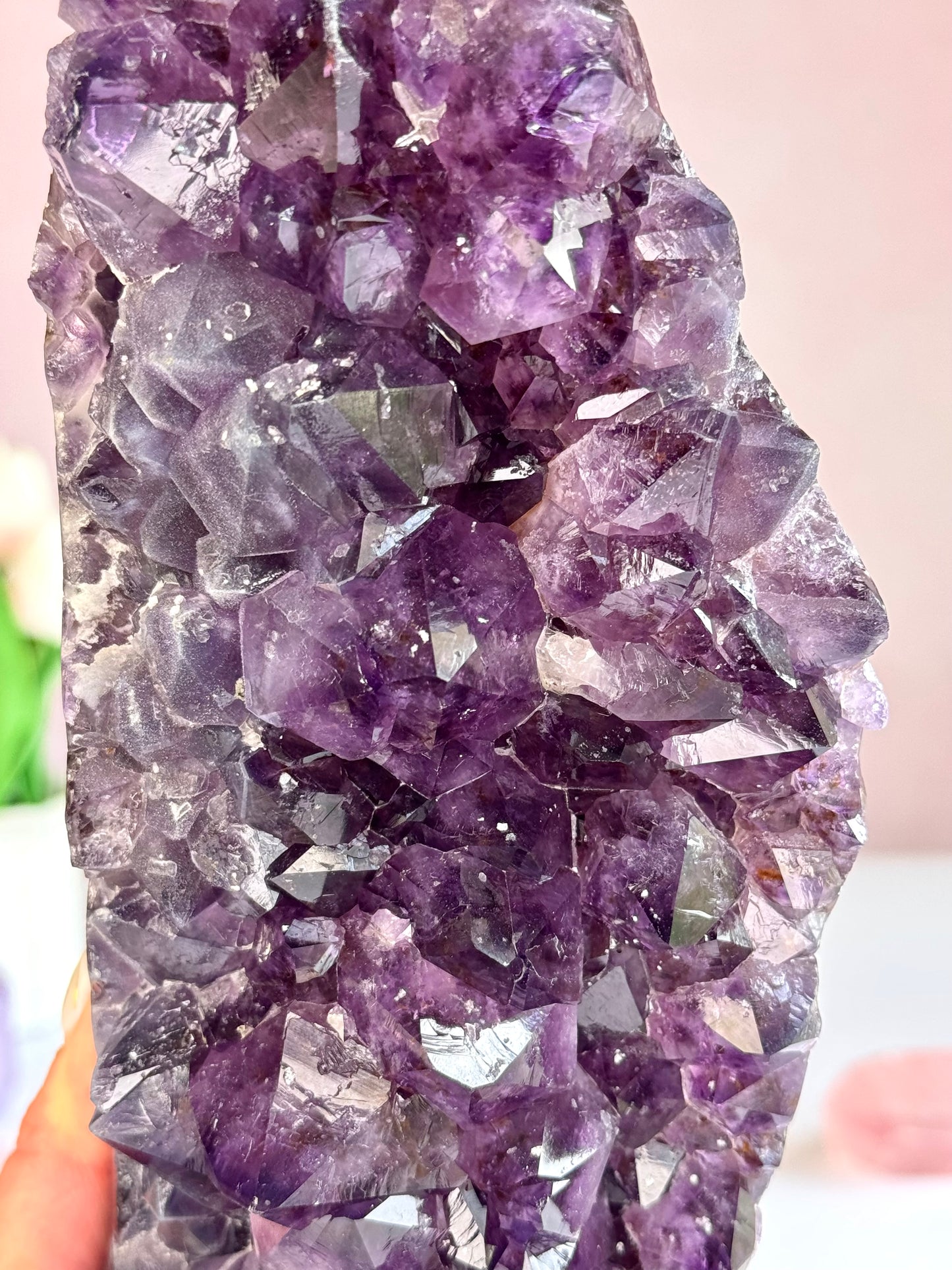 Deep Purple Amethyst Cluster with Sugar Druzy | High-Vibration Statement Crystal