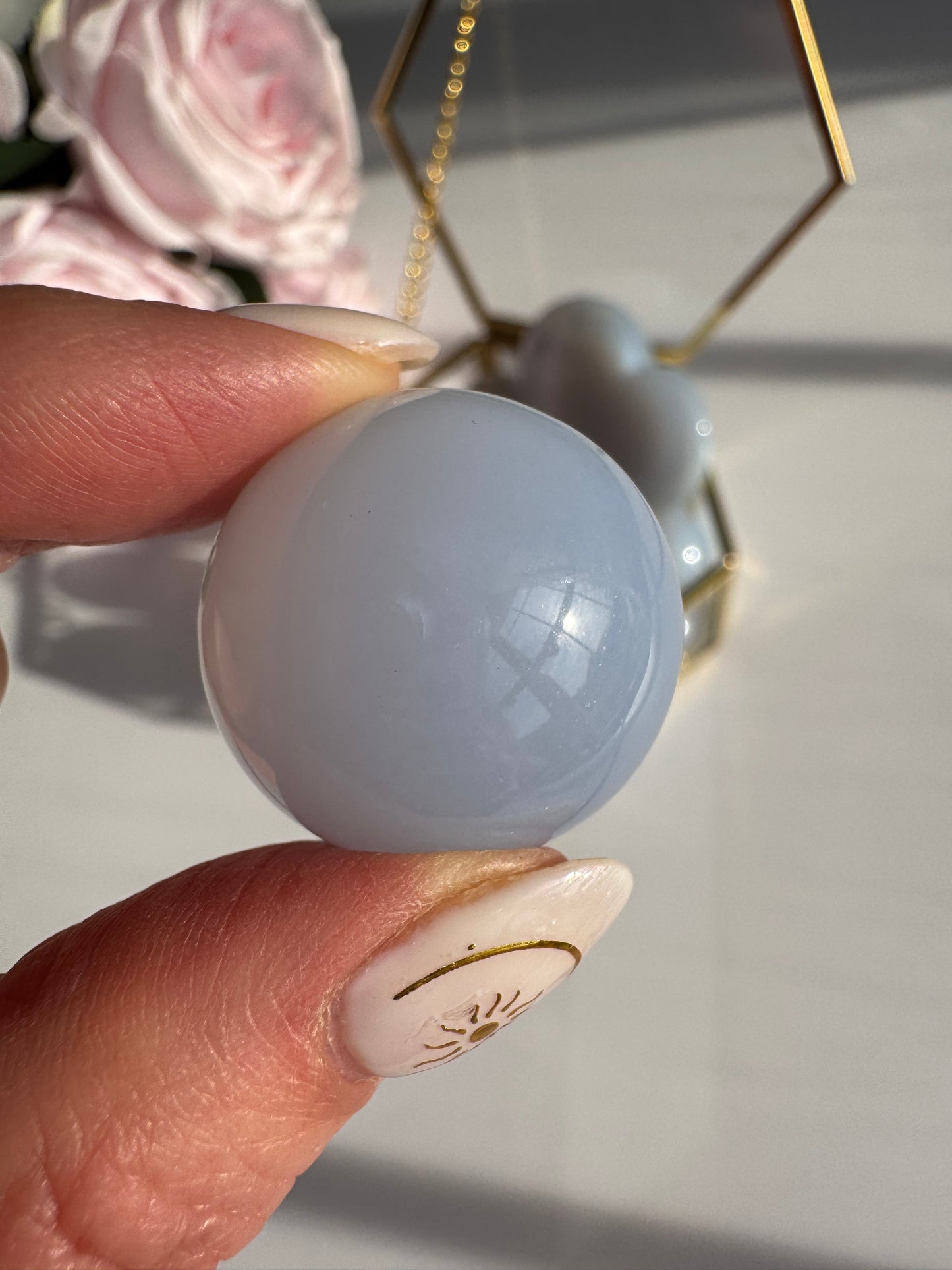 Blue Chalcedony Sphere | Peace & Calm Crystal