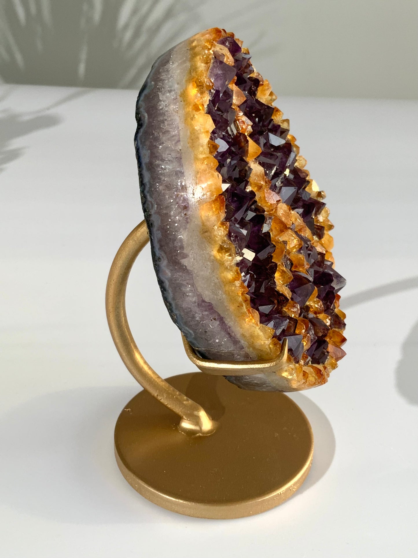 Amethyst & Citrine Peace Sign Druzy Display – Peace • Balance • Positive Energy