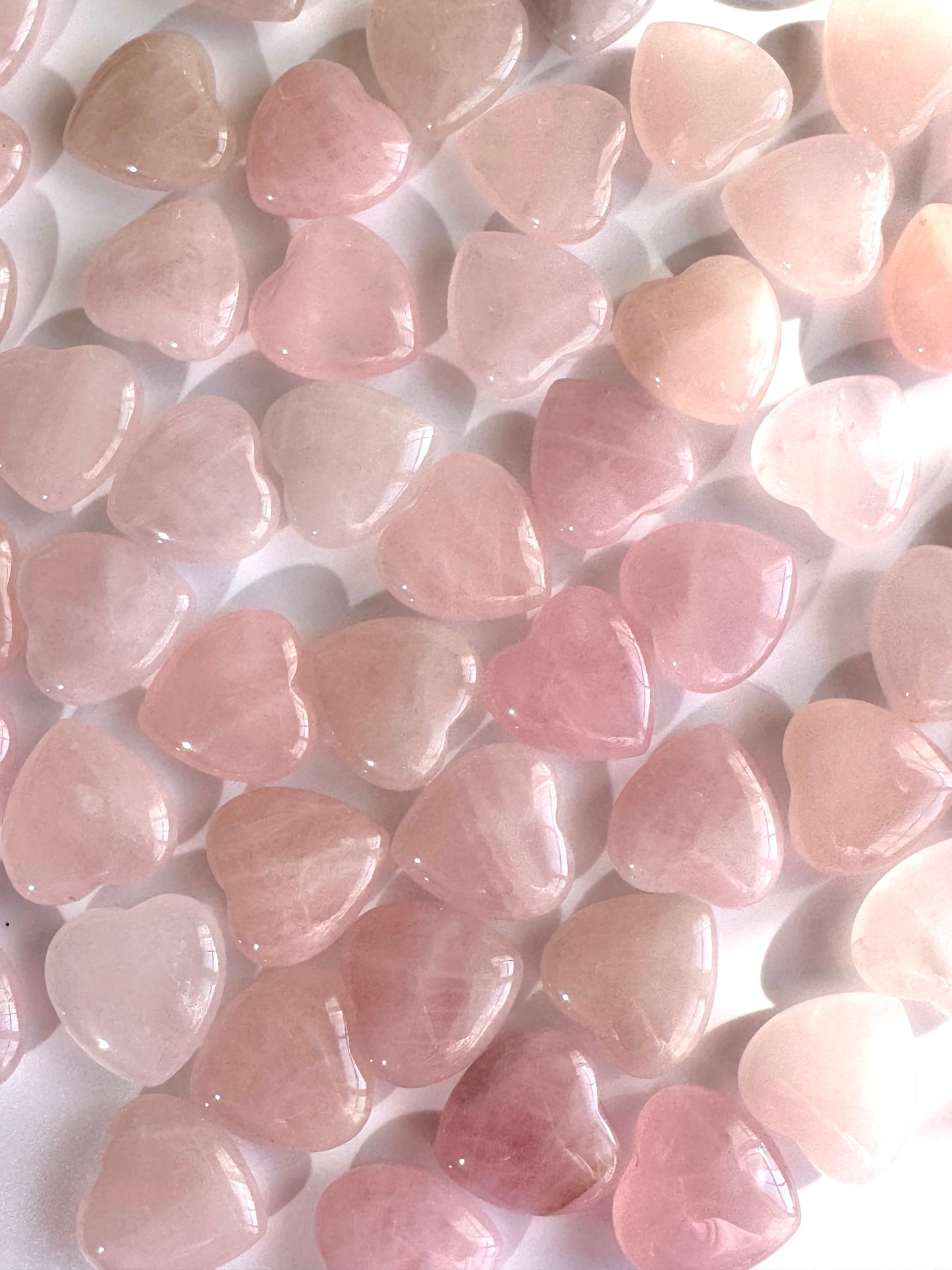 💗 Mini Rose Quartz Hearts