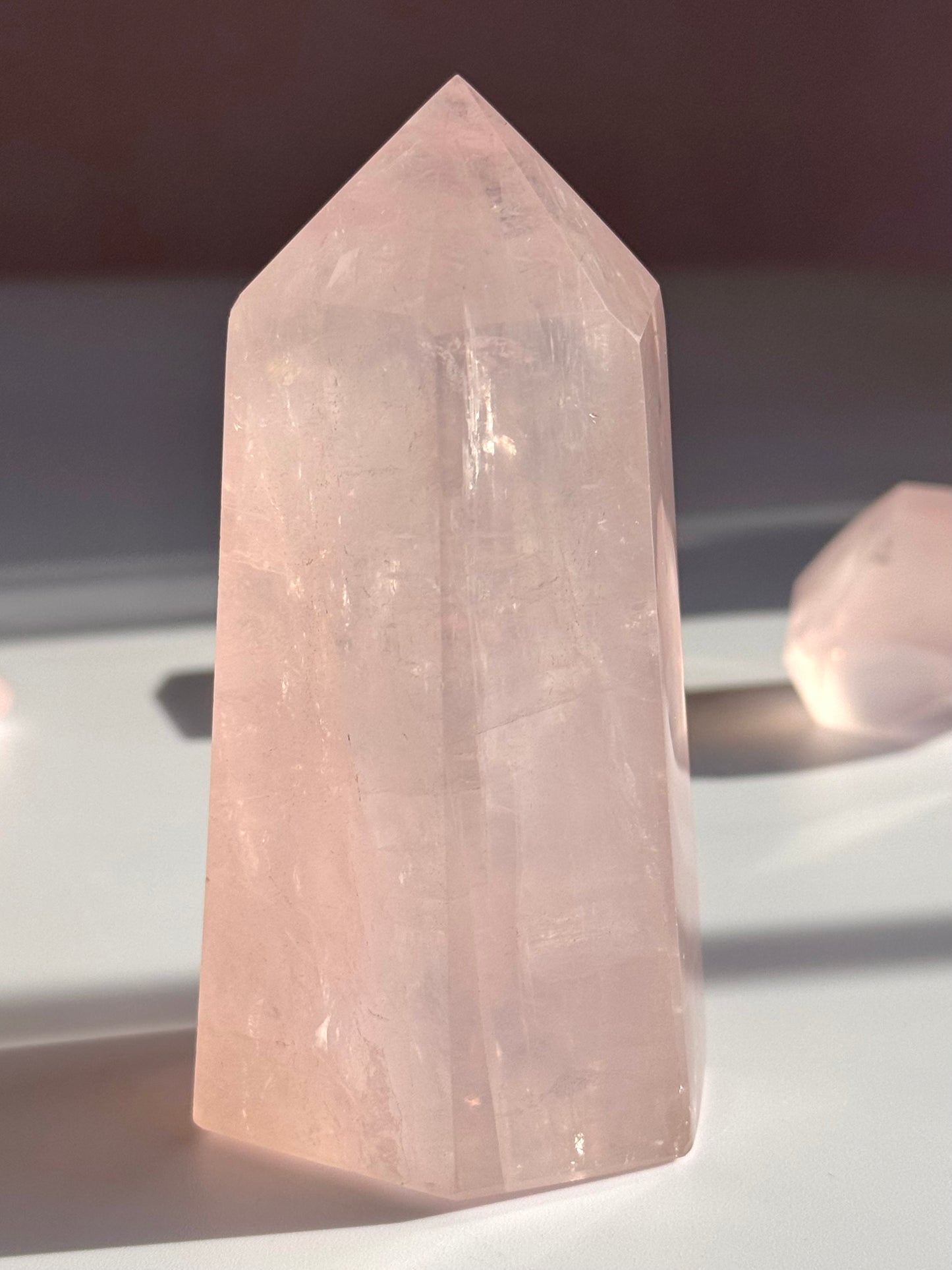🌸 Rose Quartz Tower – Polished Point for Love & Calm- Q
