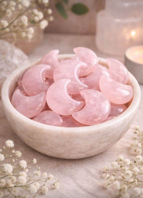 Rose Quartz Crescent Moon