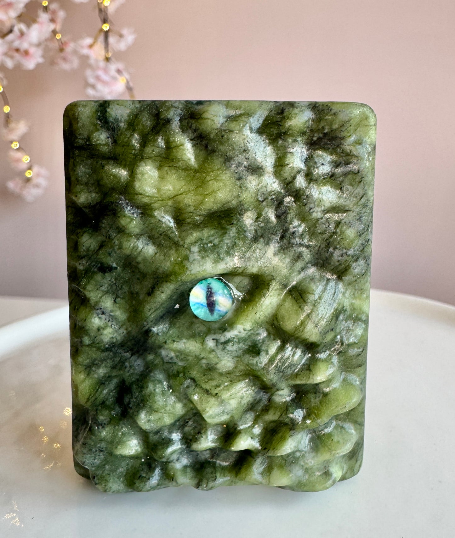 Crystal Dragon Book 6cm | Pick Your Own | Labradorite or Green Jade