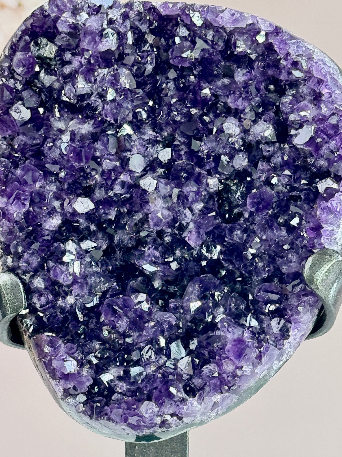 Uruguay Amethyst Druzy Cluster on Custom Stand