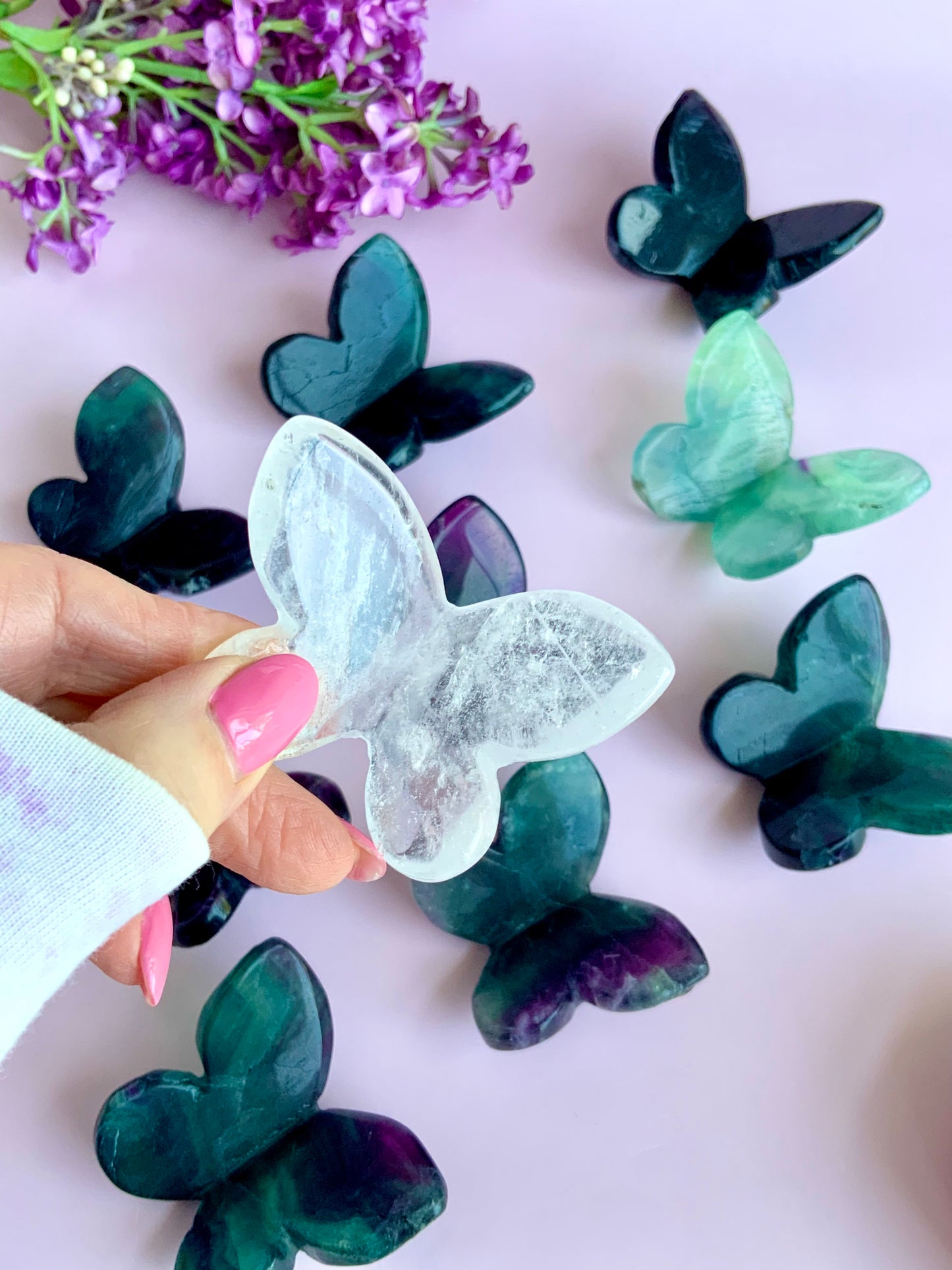 Clear Quartz Butterfly Carvings – Transformation & Clarity