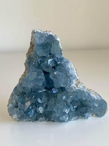 Celestite Cluster – Ocean Blue Self-Standing Crystal Geode