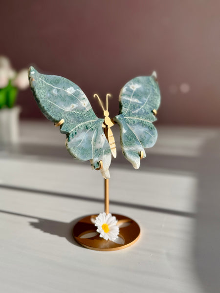 Beautiful Moss Agate Butterfly -S