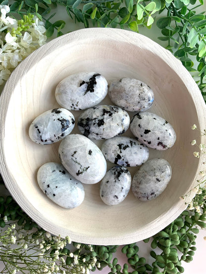 Rainbow moonstone palm stones-intuition, Balance & Inner Peace Crystal