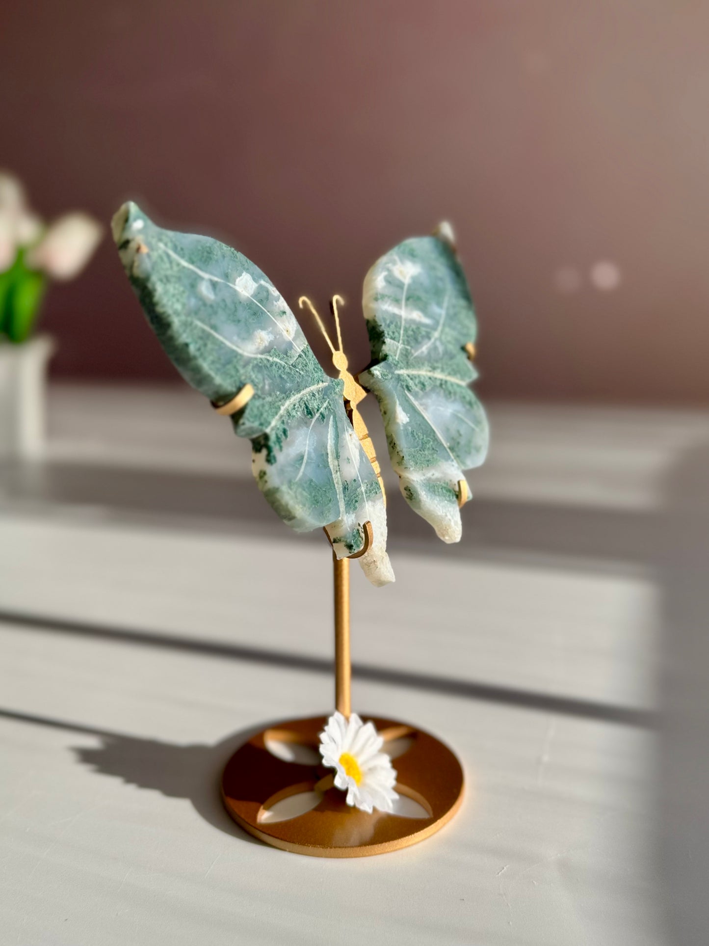 Beautiful Moss Agate Butterfly -S