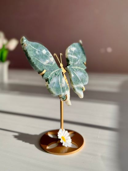 Beautiful Moss Agate Butterfly -S