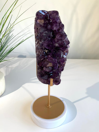 Deep Purple Amethyst Cluster with Sugar Druzy | High-Vibration Statement Crystal