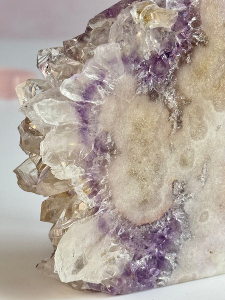 Dreamy White & Lavender Amethyst Druzy Freeform | Sparkling Lavender Crystal Cluster