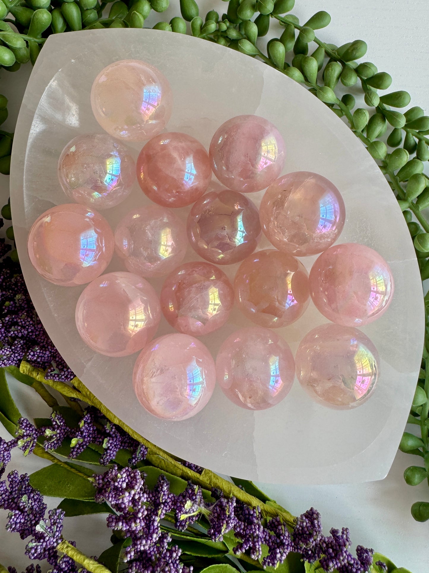 Aura Rose Quartz Sphere – Angel Aura Love Crystal for Heart Healing & Peace