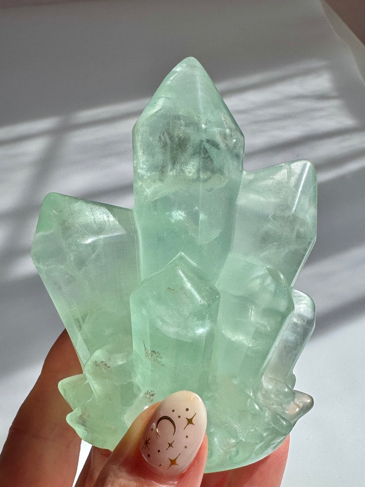 Mint Green Ice Fluorite Points | One-of-a-Kind Crystal Cluster