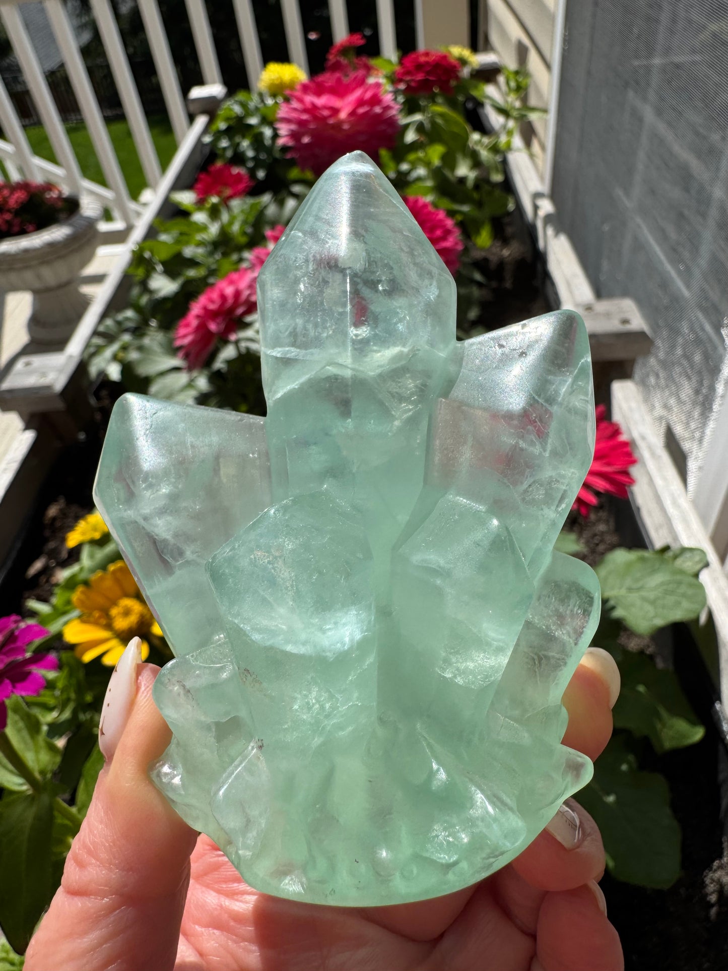 Mint Green Ice Fluorite Points | One-of-a-Kind Crystal Cluster