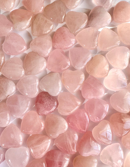 💗 Mini Rose Quartz Hearts