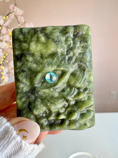 Crystal Dragon Book 6cm | Pick Your Own | Labradorite or Green Jade