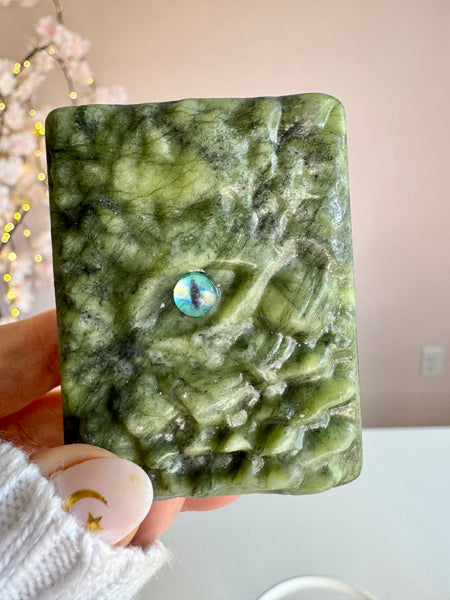 Crystal Dragon Book 6cm | Pick Your Own | Labradorite or Green Jade