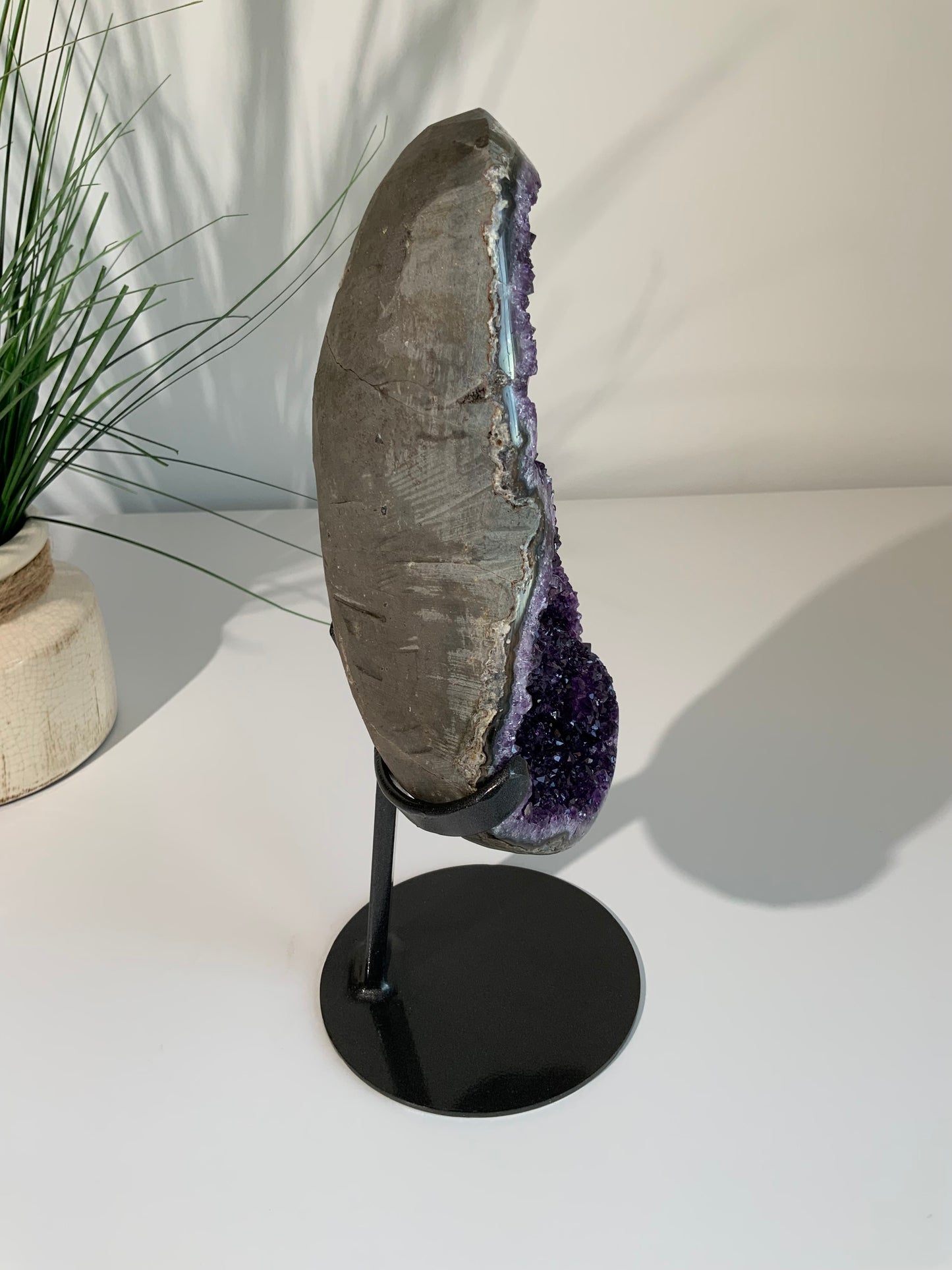 Stunning Deep Uruguay Amethyst Statement Piece on Custom Stand