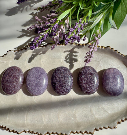 Lepidolite Palm Stone | Worry Stone
