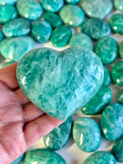 Amazonite Palm Stones | Deep Teal & Emerald Green | Intuitively choosen