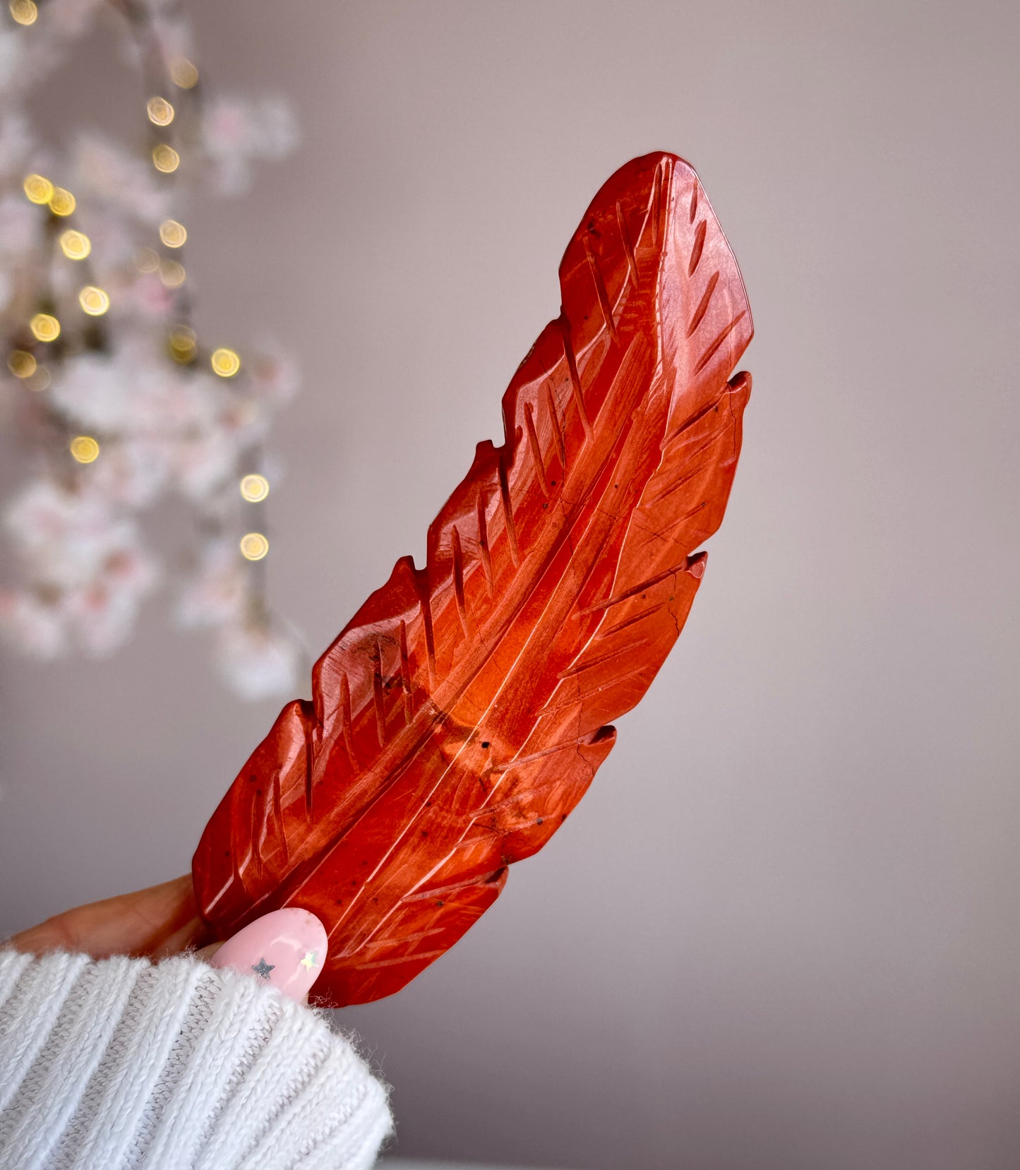 Hand Carved Crystal Feather | Natural Crystal Feather Carving | Rose Quartz, Sodalite, Moss Agate, Golden Healer