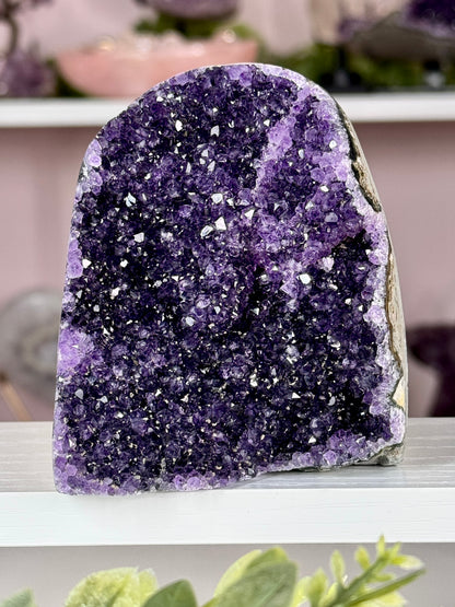 Deep Grape Jelly Purple Uruguay Amethyst Cut Base | 1.3 lb|AC
