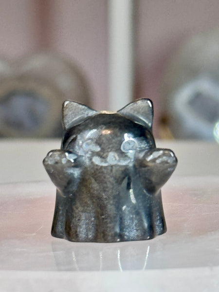 Mini Silver sheen obsidian ghost