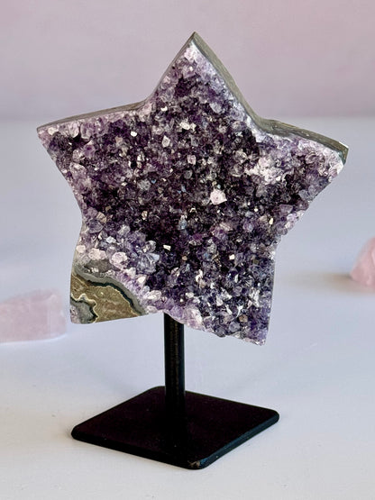 Amethyst Star on stand