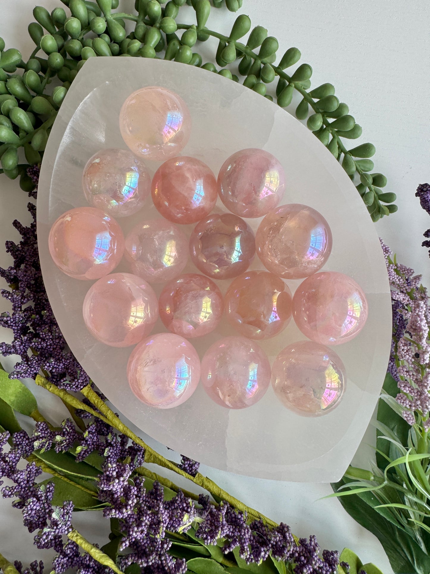 Aura Rose Quartz Sphere – Angel Aura Love Crystal for Heart Healing & Peace