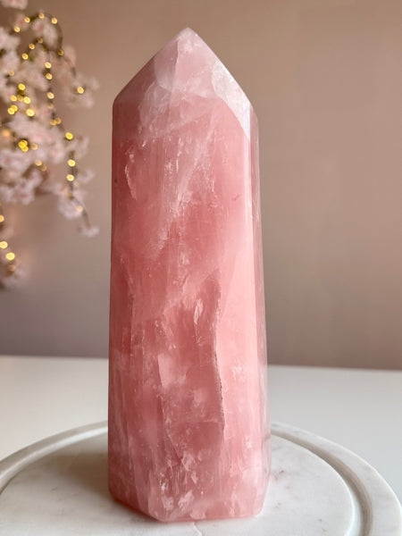 Bubblegum Pink Rose Quartz Tower | 10