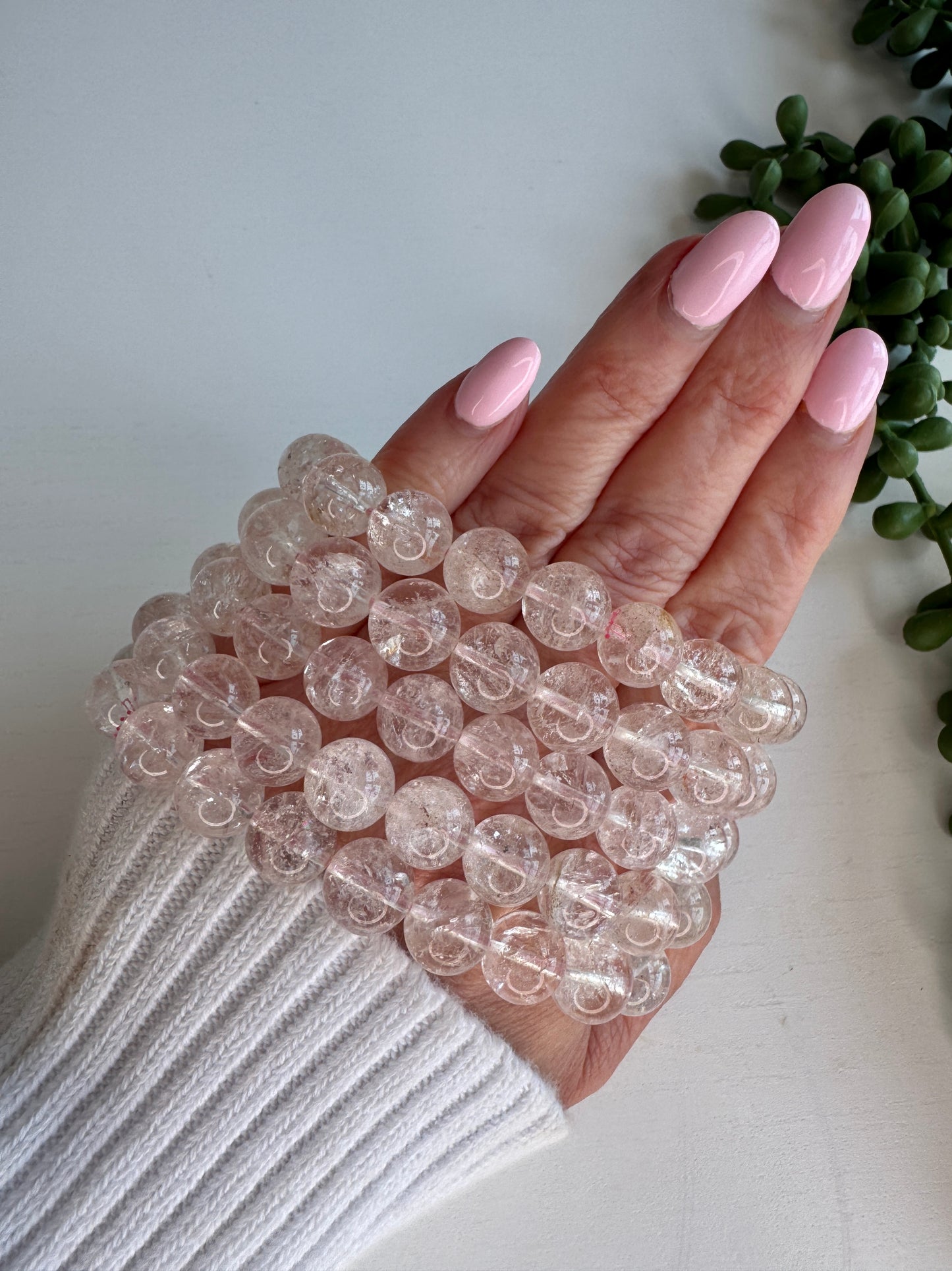 Pink Himalayan Quartz Bracelet | 8mm Natural Crystal Bracelet