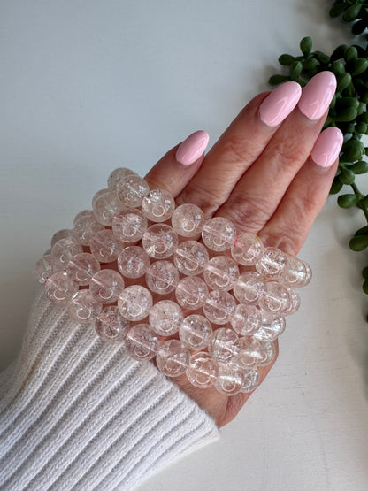 Pink Himalayan Quartz Bracelet | 8mm Natural Crystal Bracelet