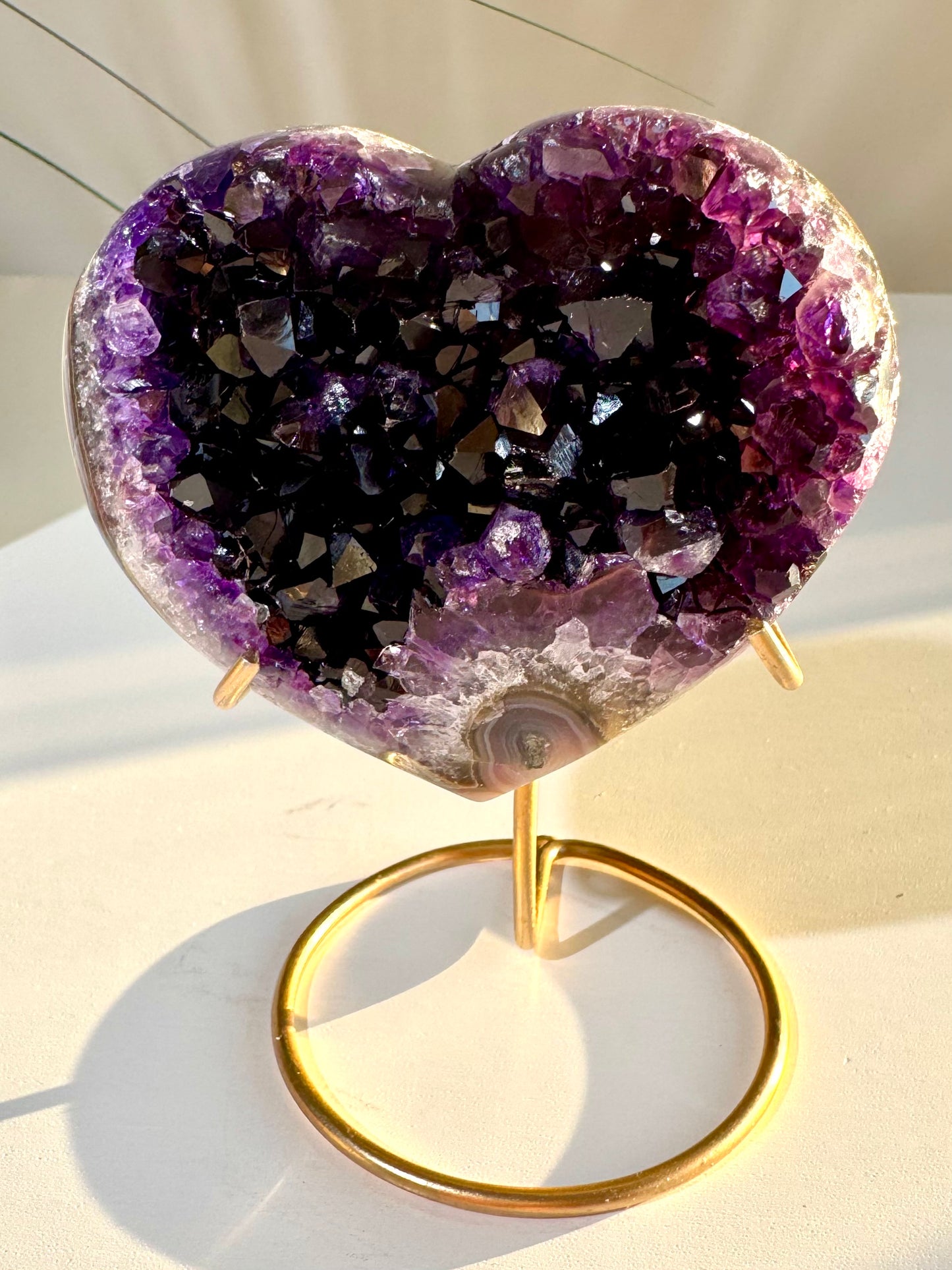 Beautiful Amethyst Heart on stand