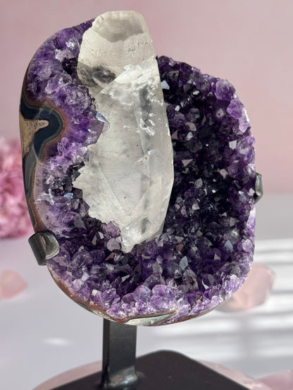 Beautiful Uruguay Amethyst Featuring Natural White Calcite | 4.17lb