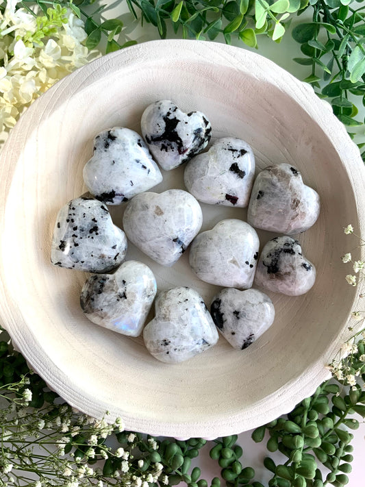 Rainbow moonstone heart-Intuition, Balance & Inner Peace Crystal