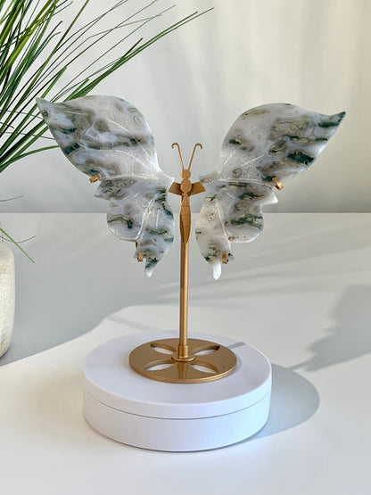Moss Agate Butterfly-B