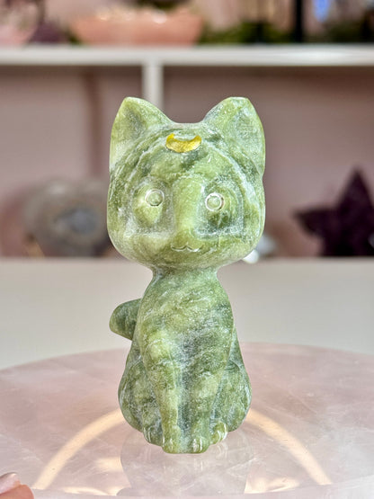 Luna Crystal Cats | Crescent Moon Cat Carvings | 4 Crystal Options