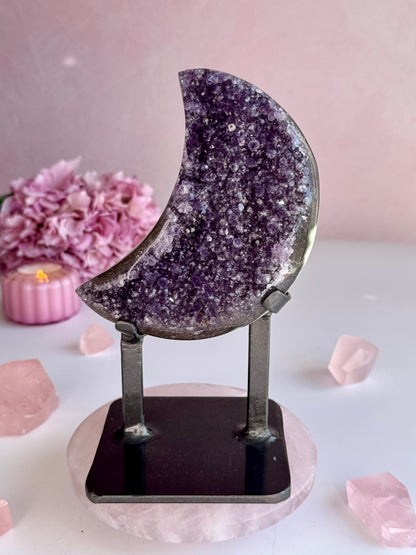 Amethyst Moon on Custom Stand