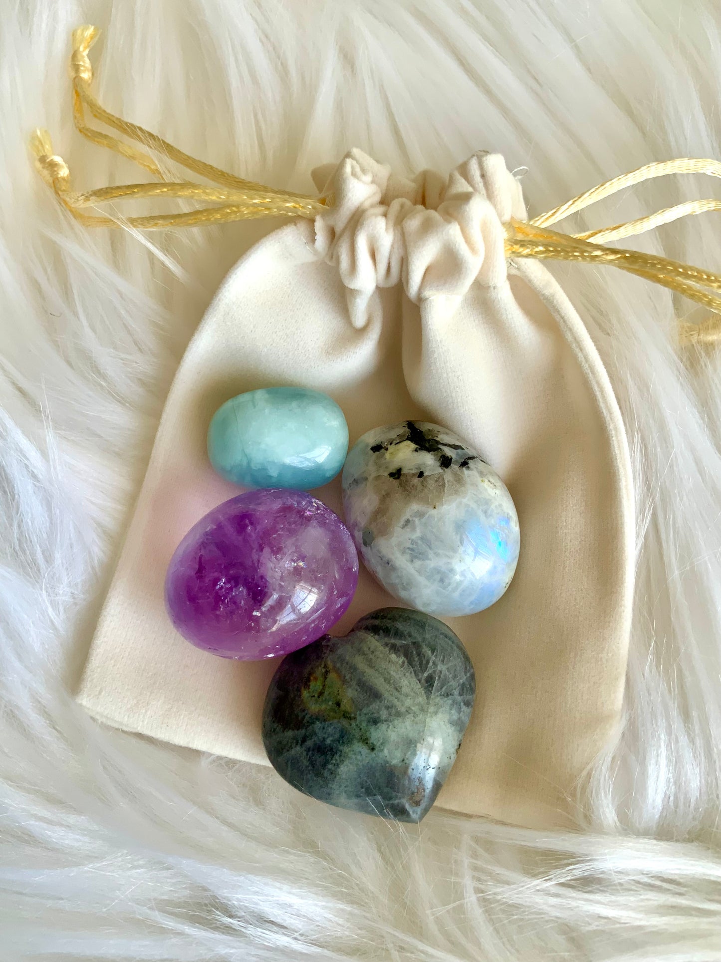 Pisces  Crystal Set | Amethyst, Aquamarine, Moonstone & Labradorite | Zodiac Crystal Gift Set