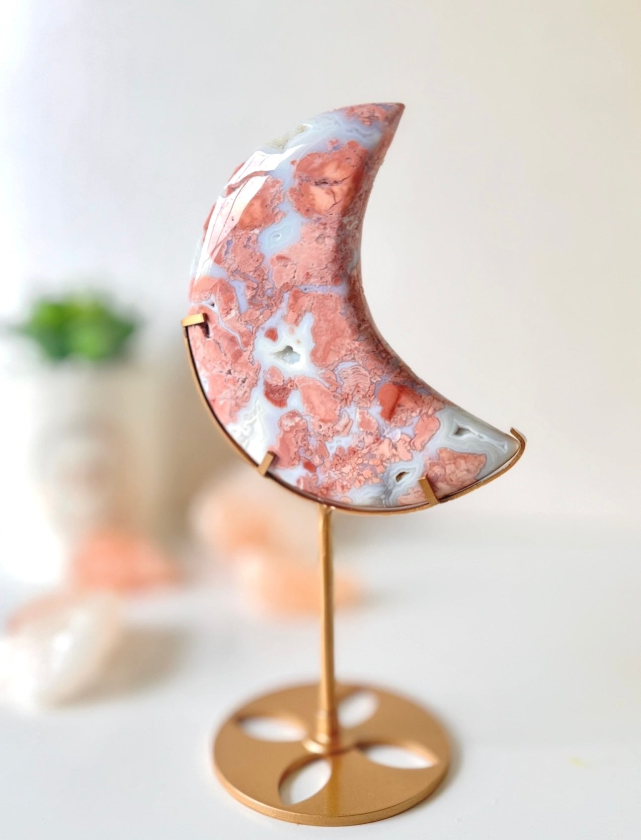 Cotton Candy Agate Moon