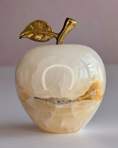 White Onyx Apple Carving