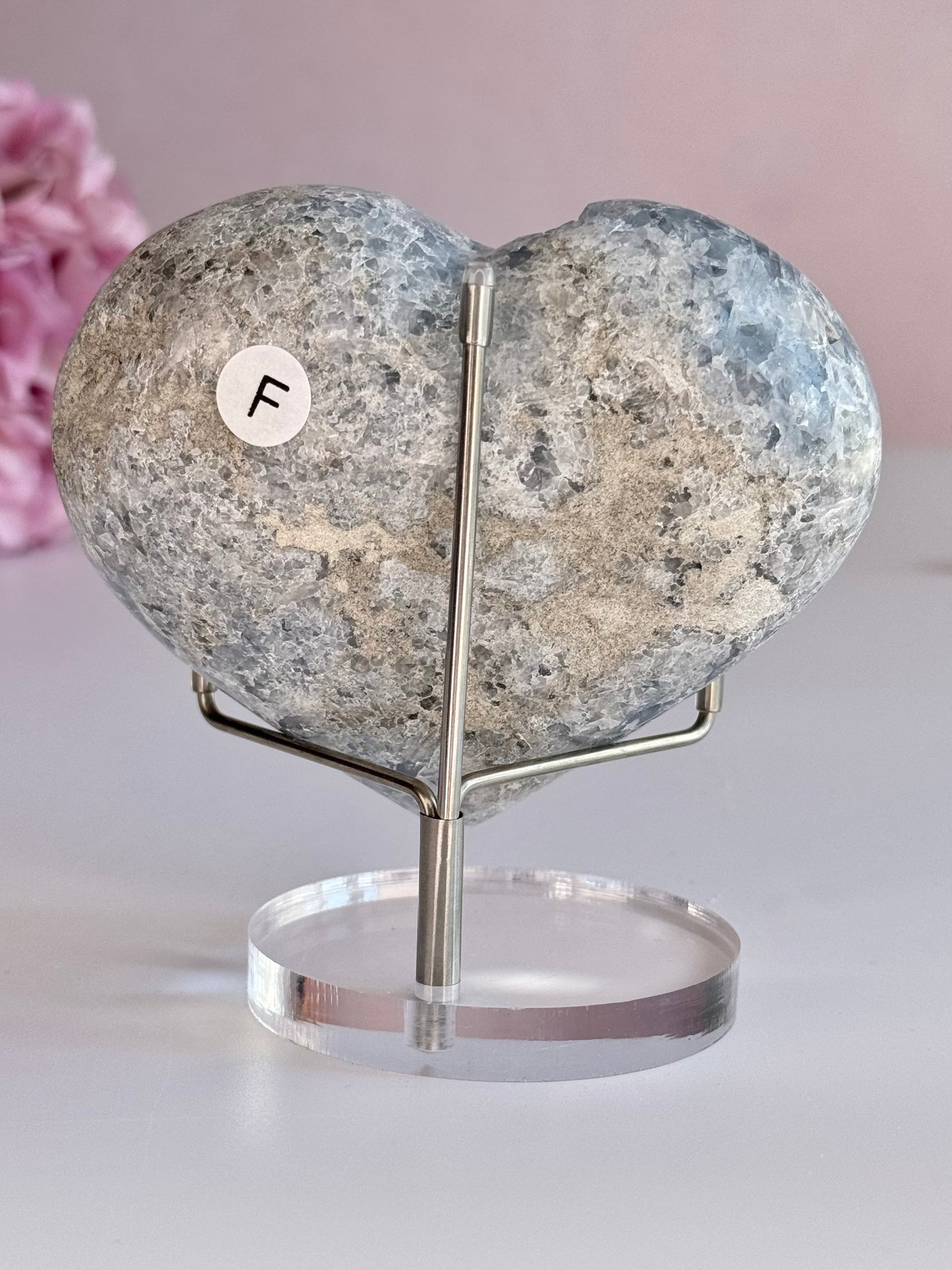 Beautiful Celestite Heart-F
