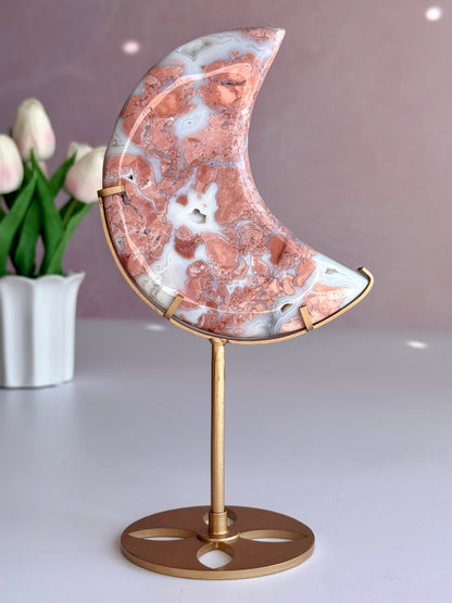 Cotton Candy Agate Moon
