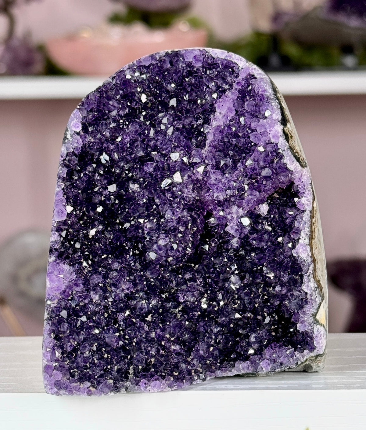 Deep Grape Jelly Purple Uruguay Amethyst Cut Base | 1.3 lb|AC