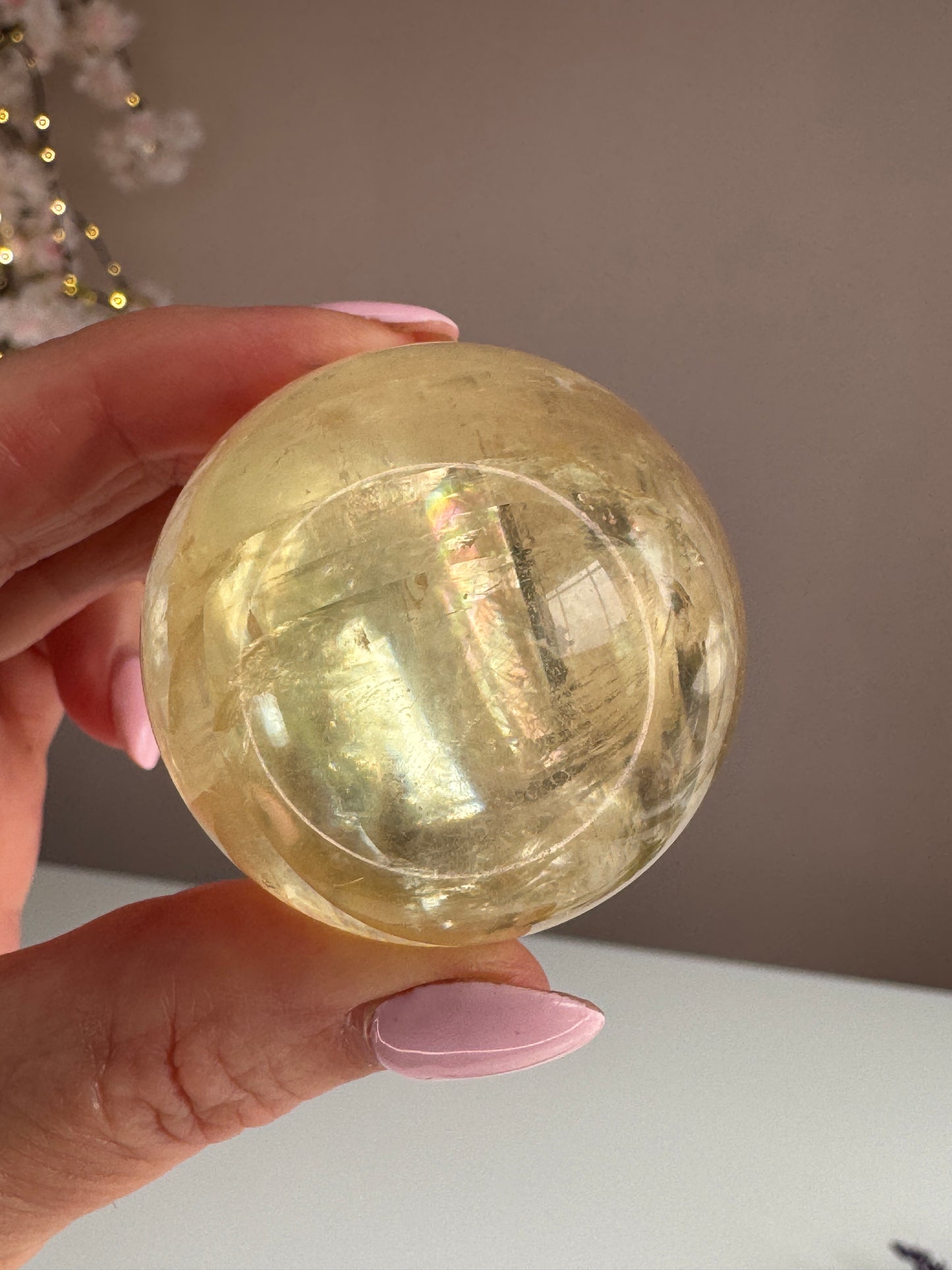 Honey Calcite Sphere