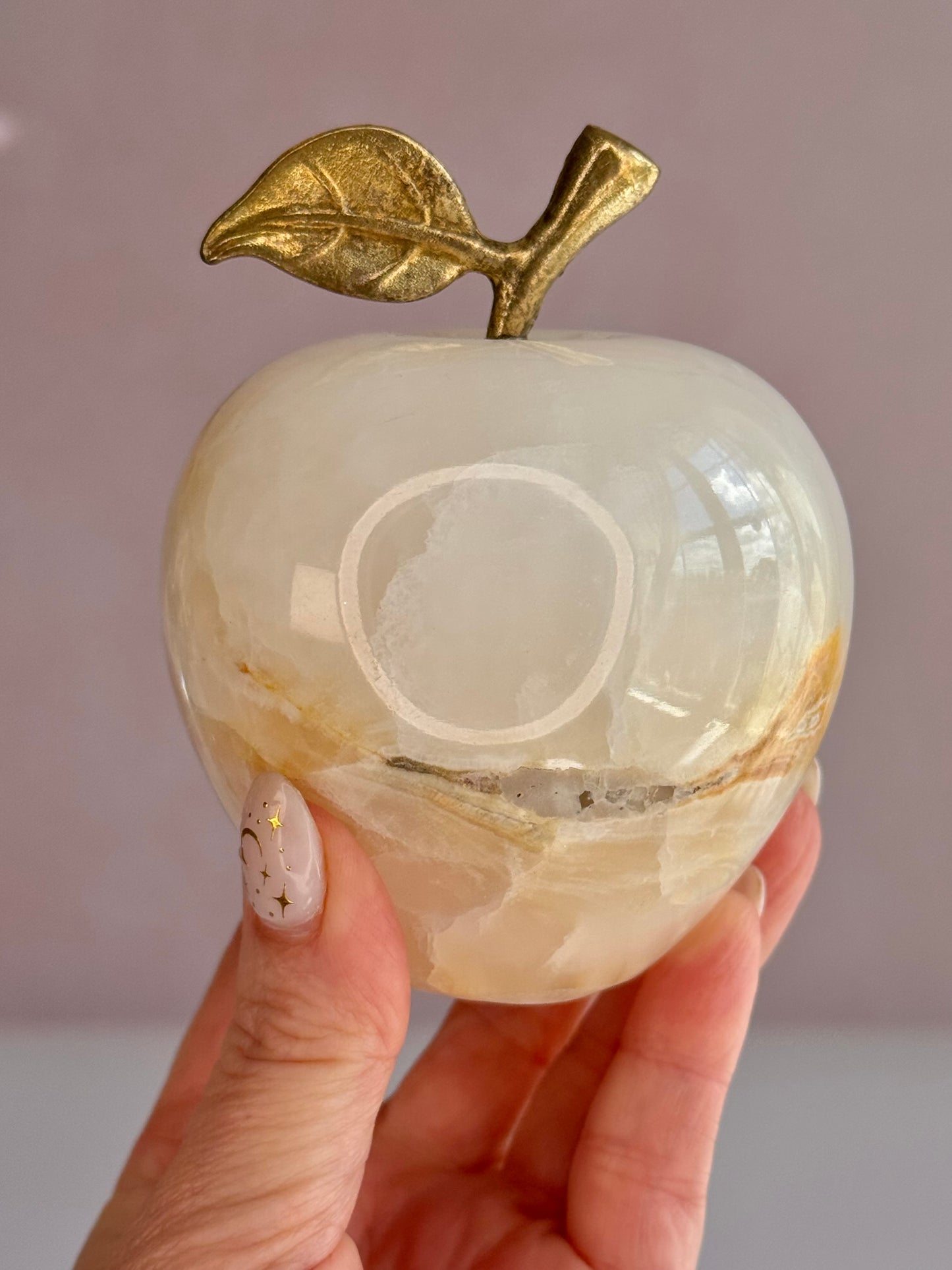 White Onyx Apple Carving