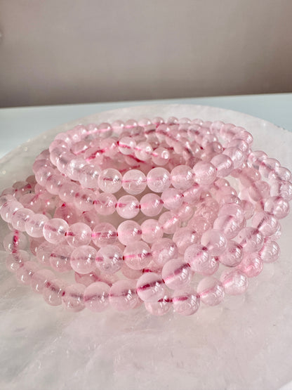 Rose Quartz Stacking Bracelet Set of 3 – 6mm Beads