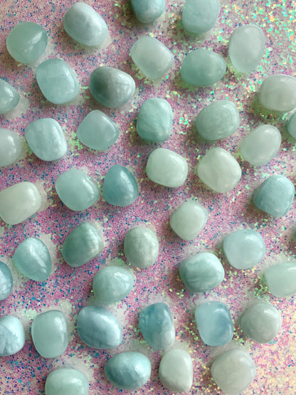 Aquamarine Tumbled Stone • Calm & Intuition Crystal • Soothing Ocean Energy